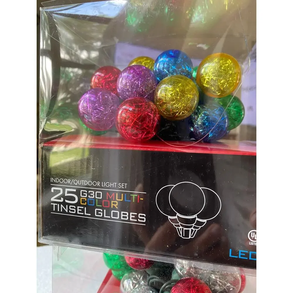 Living Solutions Holiday Indoor/Outdoor Light multi-color globe bulbs.2 box